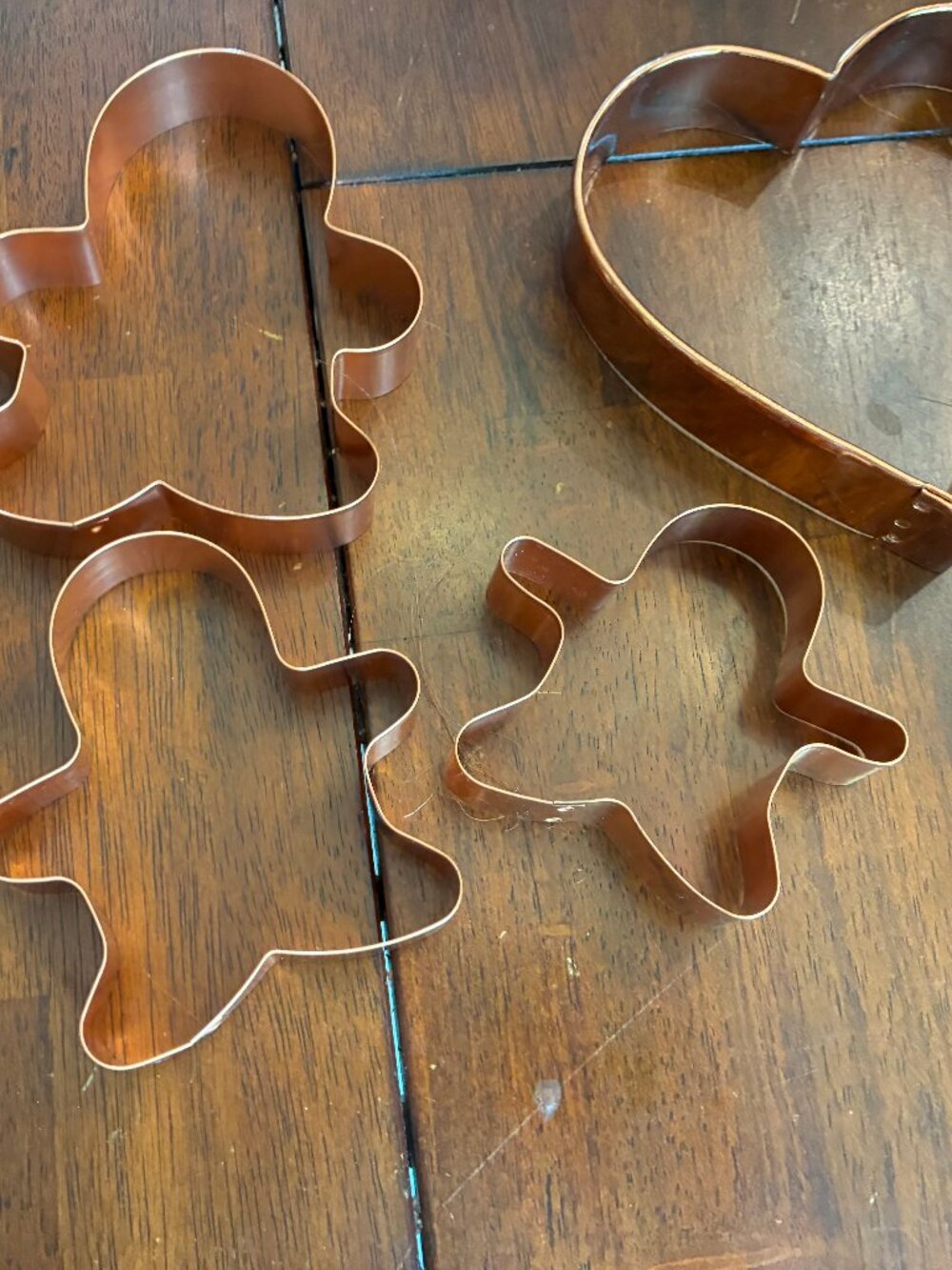 Set of Four Cooper Cookies Cutters  and Large Heart